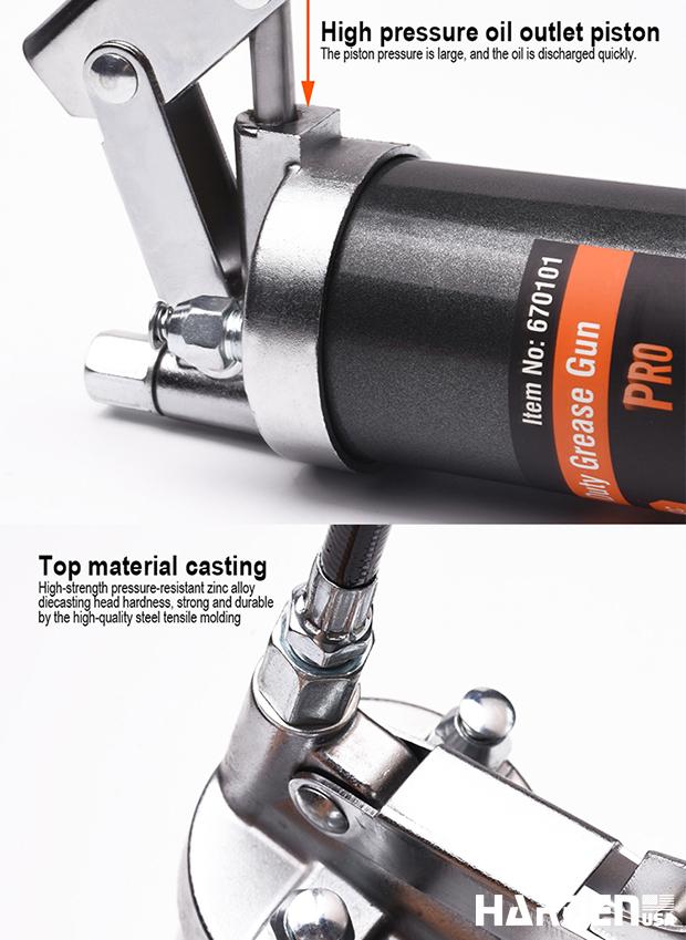 Pistola de Graxa Harden 500CC com Cabeçote Reforçado e Empunhadura Ergonômica