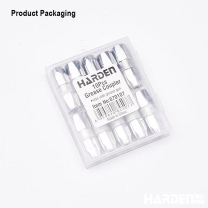 Jogo com 10 Engates de Graxa HARDEN – Conexão Rápida com Válvula Interna Antivazamento