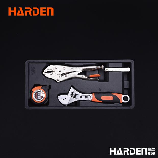 Jogo de Alicate Travador, Chave Ajustável e Trena 35 Peças HARDEN