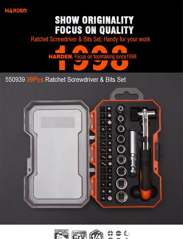 Conjunto de Chave de Catraca e Pontas de Chave de Fenda com 39 Peças