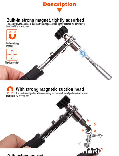 Conjunto de Chave de Catraca e Pontas de Chave de Fenda com 39 Peças