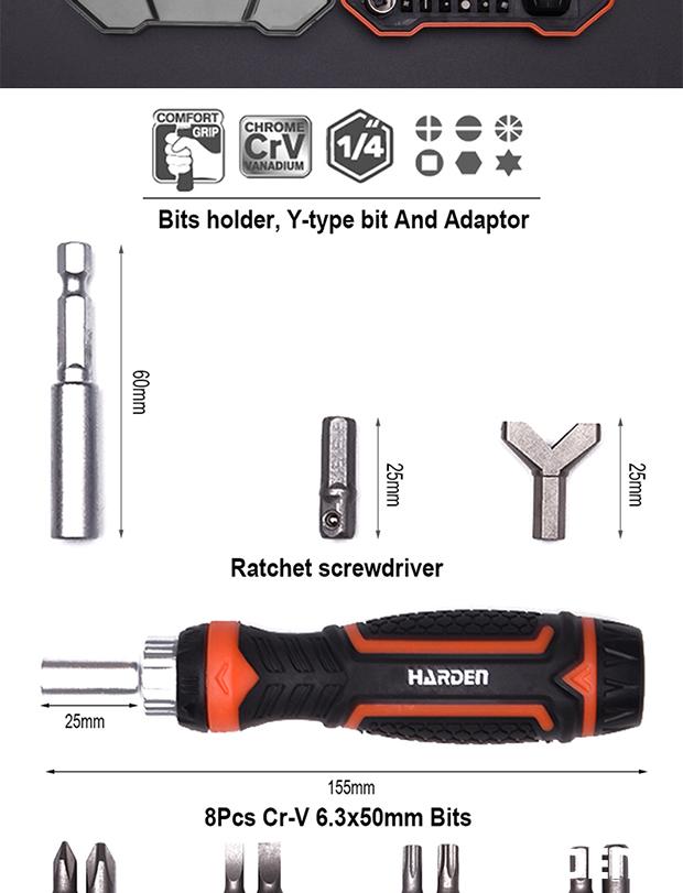 Conjunto de Chave de Catraca e Pontas de Chave de Fenda com 39 Peças
