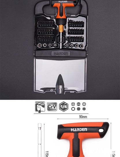 Conjunto de Chave de Catraca e Pontas de Chave de Fenda com 39 Peças