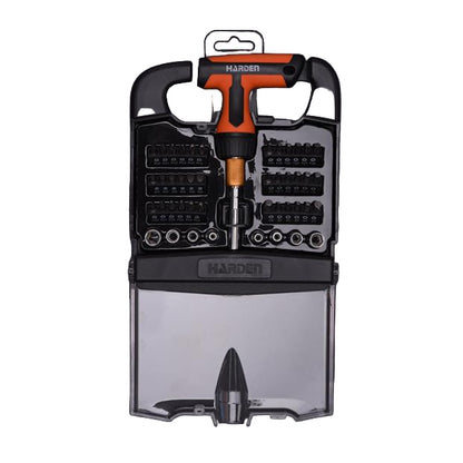 Jogo de Chave Catraca Tipo T com Bits HARDEN 46 Peças – Encaixe 1/4” (6,35 mm)