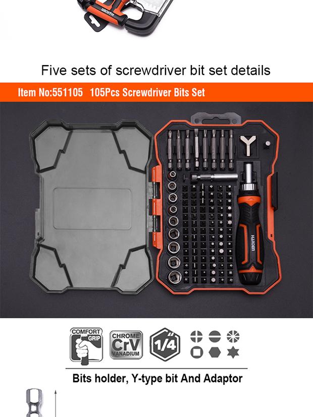 Jogo de Chave Catraca Tipo T com Bits HARDEN 46 Peças – Encaixe 1/4” (6,35 mm)