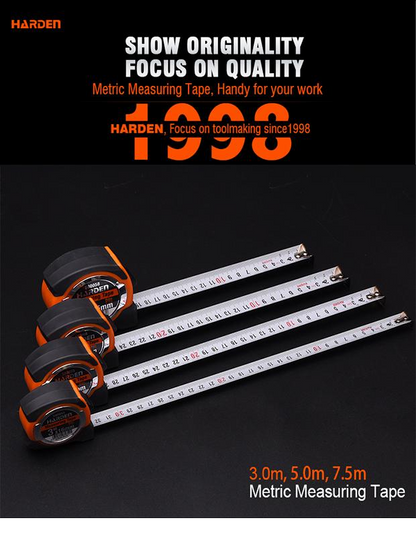 Trena Métrica Harden – Corpo Emborrachado Antichoque e Fita de Aço Reforçada (Todos os Modelos)