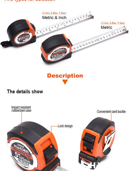 Trena Métrica Harden – Corpo Emborrachado Antichoque e Fita de Aço Reforçada (Todos os Modelos)
