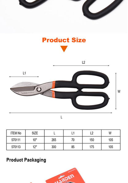 Tesoura para Chapa HARDEN em Aço Carbono Forjado