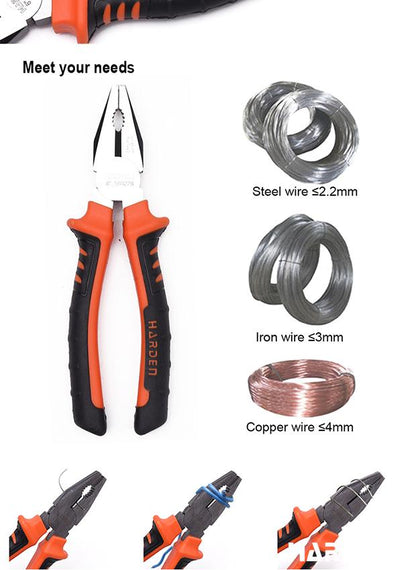 Alicate Universal Profissional HARDEN com Cabo Ergonômico TPR