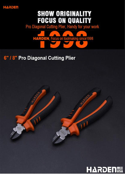 Alicate de Corte Diagonal HARDEN – Aço CR-V com Cabo Ergonômico