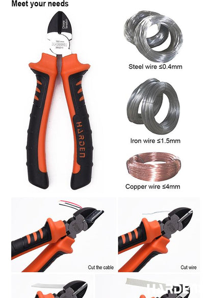 Alicate de Corte Diagonal HARDEN – Aço CR-V com Cabo Ergonômico