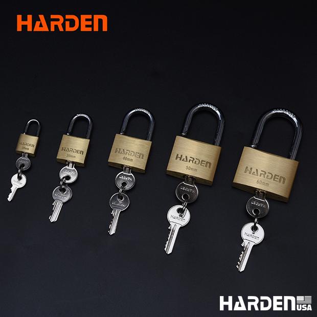 Cadeado de Latão HARDEN com Arco em Aço Temperado e Trava Dupla