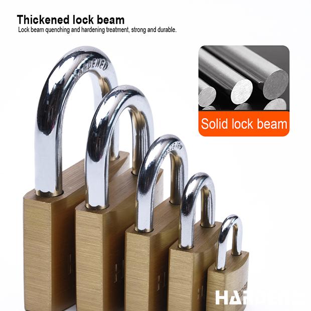 Cadeado de Latão HARDEN com Arco em Aço Temperado e Trava Dupla