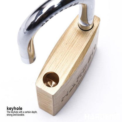 Cadeado de Latão HARDEN com Arco em Aço Temperado e Trava Dupla