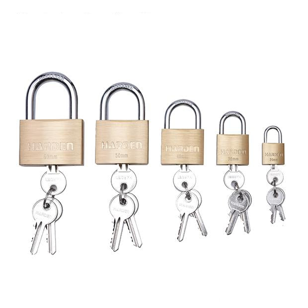 Cadeado de Latão HARDEN com Arco em Aço Temperado e Trava Dupla