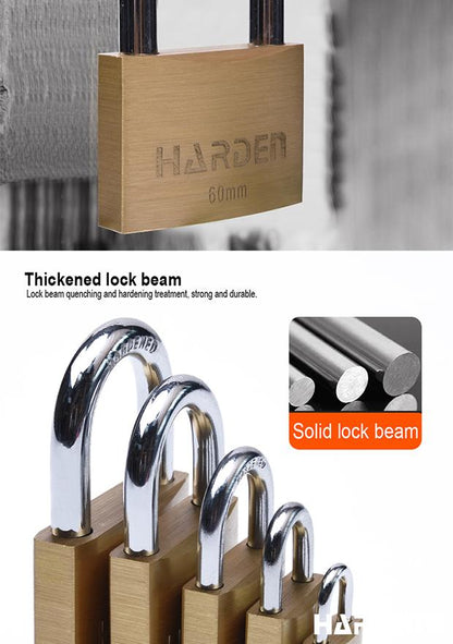 Cadeado de Latão HARDEN com Arco em Aço Temperado e Trava Dupla
