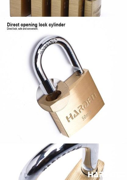 Cadeado de Latão HARDEN com Arco em Aço Temperado e Trava Dupla
