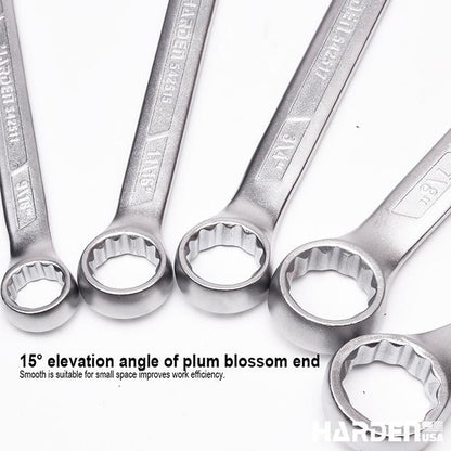 Jogo de Chaves Combinadas HARDEN 12 Peças em Aço Carbono Polido – Medidas de 1/4" a 15/16"