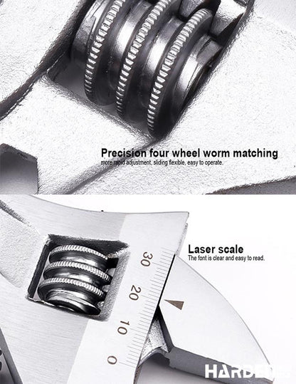 Chave Ajustável Profissional HARDEN 8", 10" e 12" – Aço Carbono Cromado para Uso Profissional e Hobistas