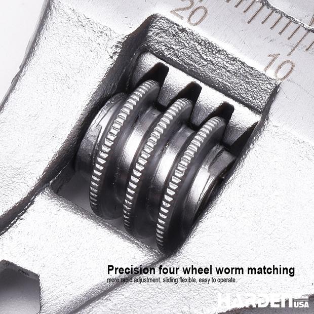 Chave Ajustável Profissional HARDEN 8", 10" e 12" – Aço Carbono Cromado para Uso Profissional e Hobistas