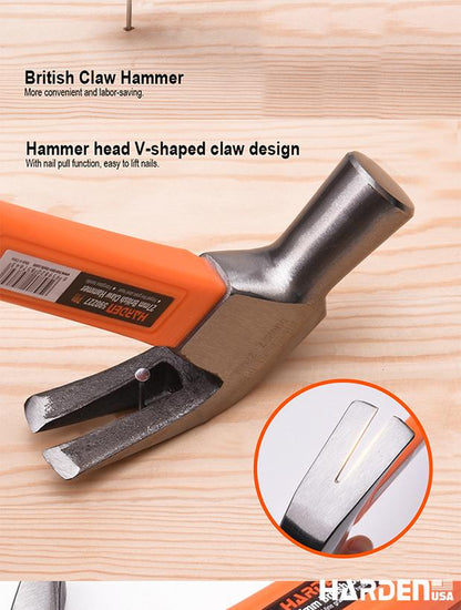 Martelo Unha HARDEN 27mm com Cabo de Fibra e Cabeça em Aço Forjado Temperado