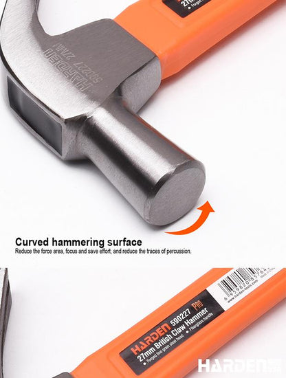 Martelo Unha HARDEN 27mm com Cabo de Fibra e Cabeça em Aço Forjado Temperado