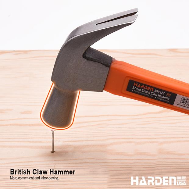 Martelo Unha HARDEN 27mm com Cabo de Fibra e Cabeça em Aço Forjado Temperado