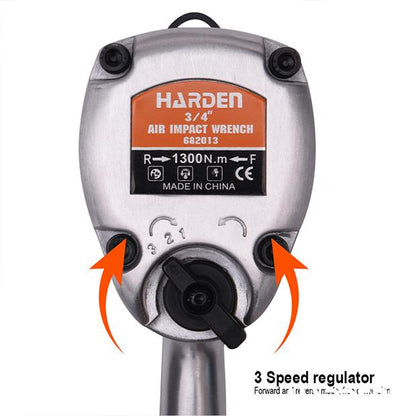 Chave de Impacto Pneumática 3/4" Harden – Alta Potência, 1200Nm de Torque, Certificação CE