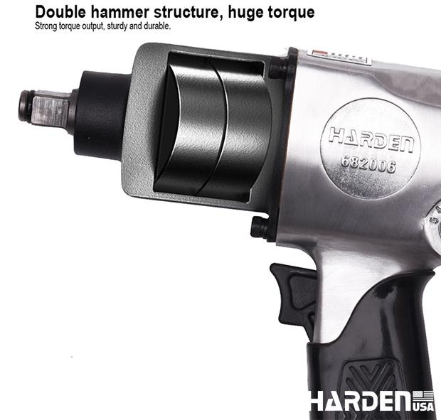Chave de Impacto Pneumática 1/2" Harden – 640Nm, Alto Torque e Baixa Vibração