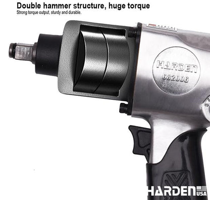 Chave de Impacto Pneumática 1/2" Harden – 640Nm, Alto Torque e Baixa Vibração