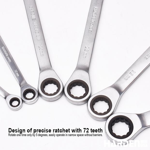 Chave Combinada com Catraca HARDEN – Medidas de 8mm a 25mm – Aço Cromo-Vanádio