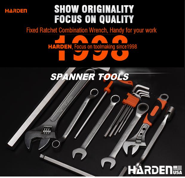 Chave Combinada com Catraca HARDEN – Medidas de 8mm a 25mm – Aço Cromo-Vanádio