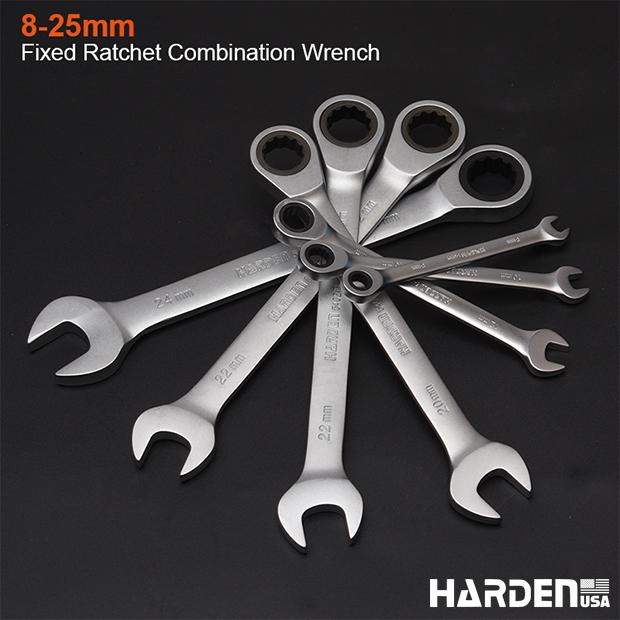 Chave Combinada com Catraca HARDEN – Medidas de 8mm a 25mm – Aço Cromo-Vanádio