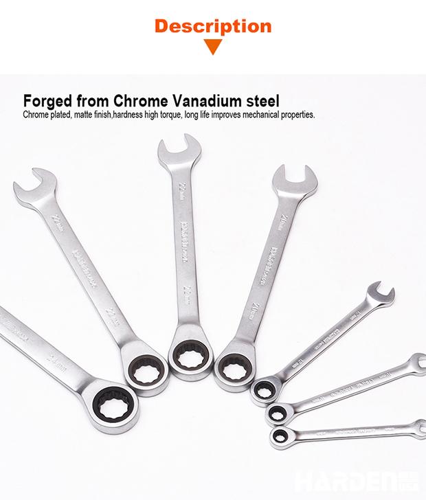 Chave Combinada com Catraca HARDEN – Medidas de 8mm a 25mm – Aço Cromo-Vanádio