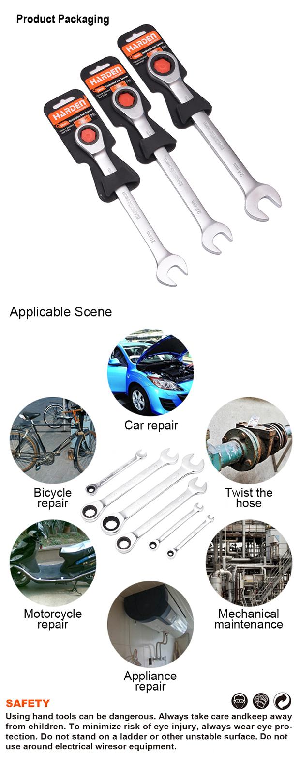 Chave Combinada com Catraca HARDEN – Medidas de 8mm a 25mm – Aço Cromo-Vanádio