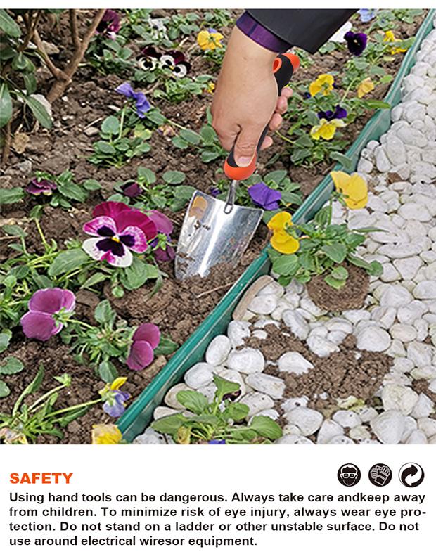 Pá de Jardinagem HARDEN 320 x 80 mm (12,6” x 3,1”) em Aço Inoxidável com Cabo Ergonômico