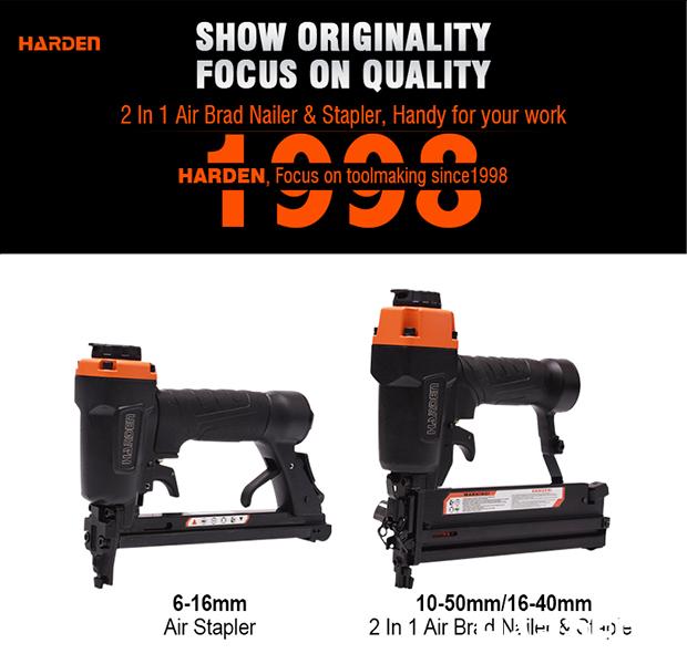 Grampeador e Pinador Pneumático HARDEN 2 em 1 18 Ga para Marcenaria e Montagem