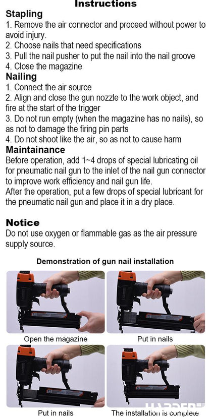 Grampeador e Pinador Pneumático HARDEN 2 em 1 18 Ga para Marcenaria e Montagem