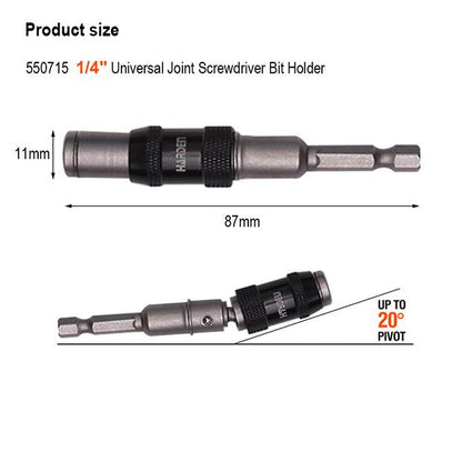 Suporte Universal Articulado HARDEN 1/4” (6,35 mm) x 90 mm para Bits de Parafusadeira