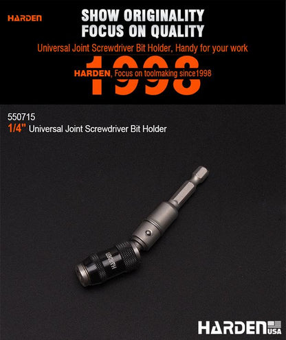 Suporte Universal Articulado HARDEN 1/4” (6,35 mm) x 90 mm para Bits de Parafusadeira
