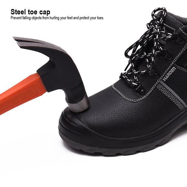 Bota de Segurança HARDEN S1P com Biqueira de Aço e Palmilha Antiperfuro – Antiderrapante e Resistente a Óleo