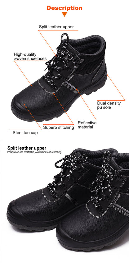 Bota de Segurança HARDEN S1P com Biqueira de Aço e Palmilha Antiperfuro – Antiderrapante e Resistente a Óleo