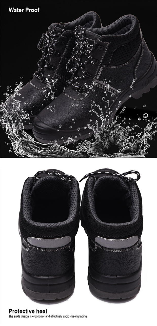 Bota de Segurança HARDEN S1P com Biqueira de Aço e Palmilha Antiperfuro – Antiderrapante e Resistente a Óleo