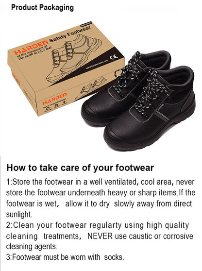 Bota de Segurança HARDEN S1P com Biqueira de Aço e Palmilha Antiperfuro – Antiderrapante e Resistente a Óleo