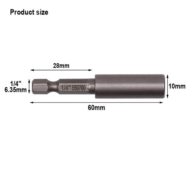 Suporte Magnético para Bits HARDEN 1/4” x 60 mm em Aço Cromo-Vanádio – Kit com 2 Peças