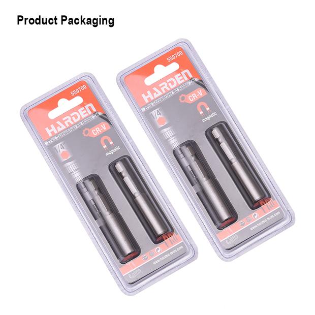 Suporte Magnético para Bits HARDEN 1/4” x 60 mm em Aço Cromo-Vanádio – Kit com 2 Peças