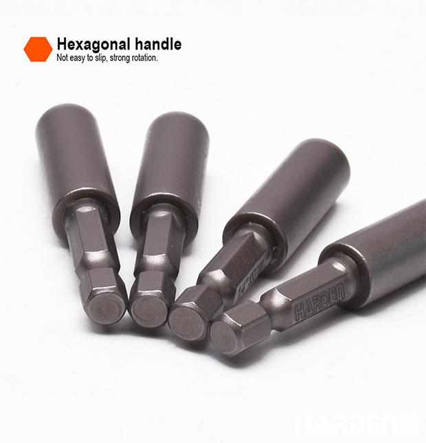 Suporte Magnético para Bits HARDEN 1/4” x 60 mm em Aço Cromo-Vanádio – Kit com 2 Peças