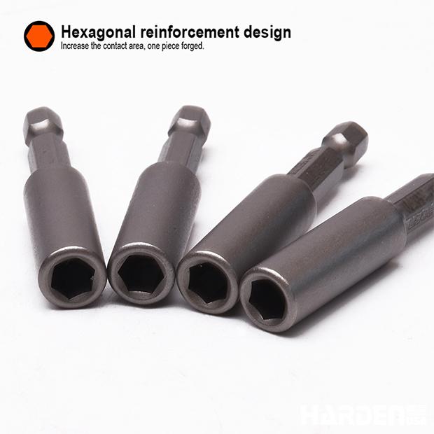 Suporte Magnético para Bits HARDEN 1/4” x 60 mm em Aço Cromo-Vanádio – Kit com 2 Peças