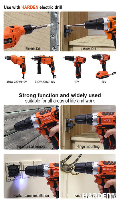 Suporte Magnético para Bits HARDEN 1/4” x 60 mm em Aço Cromo-Vanádio – Kit com 2 Peças
