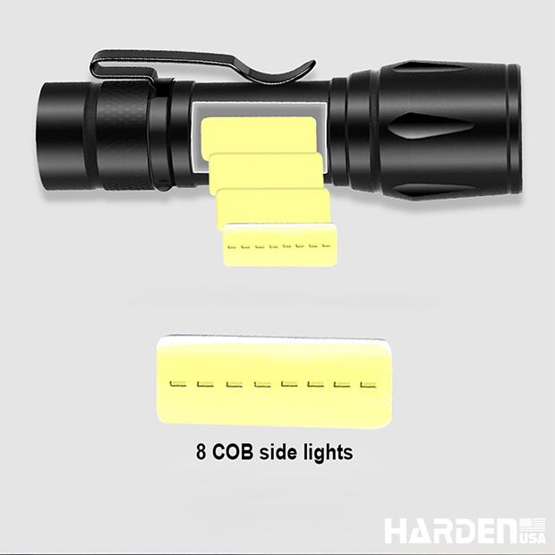 Lanterna de Trabalho Recarregável Harden – LED 3W, Bateria 400mAh e Foco Telescópico